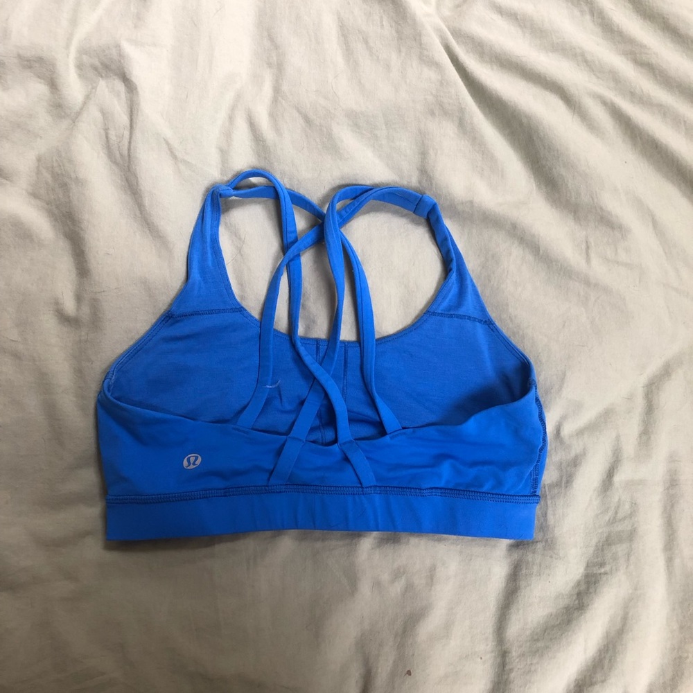 Lululemon strappy sports bra in navy blue